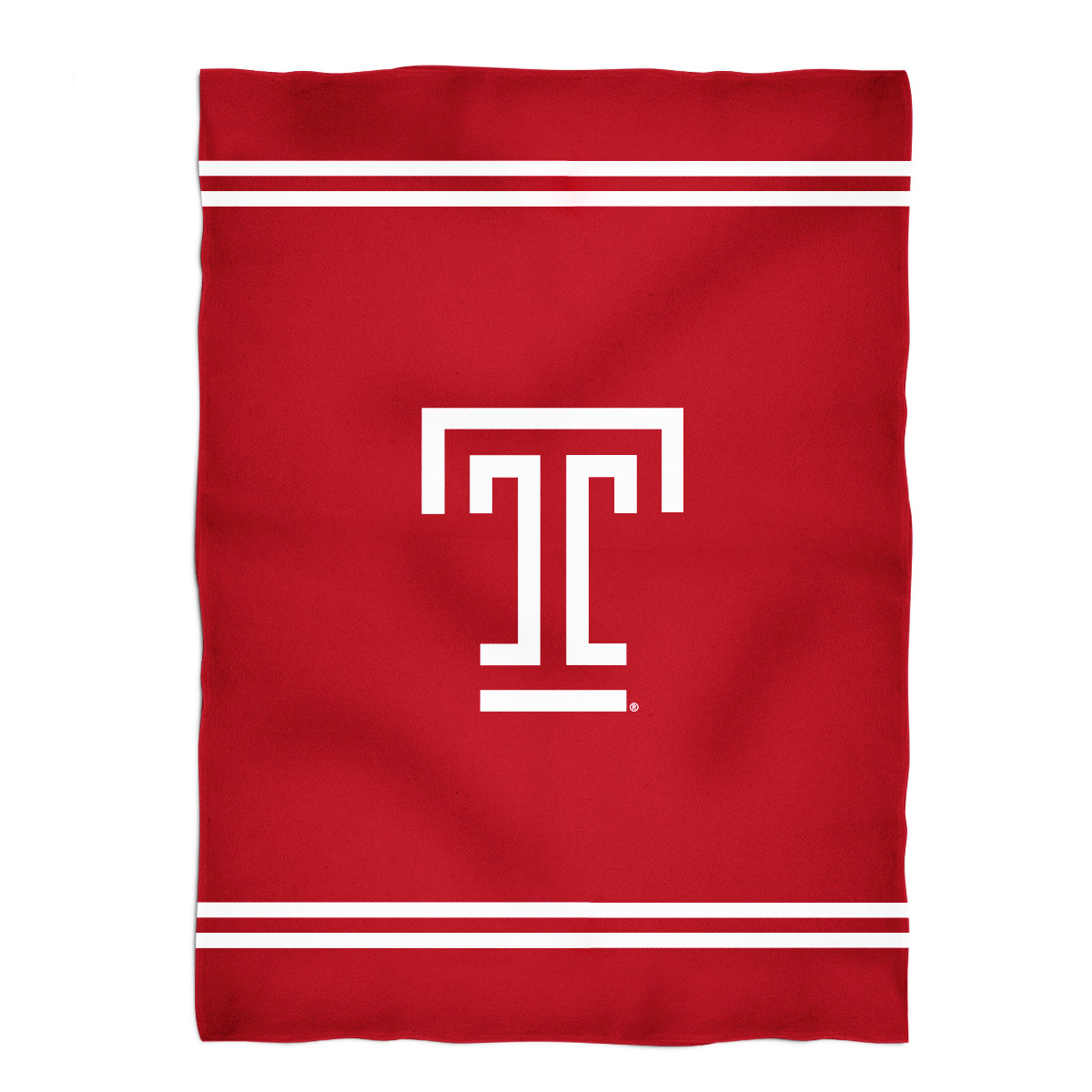 Temple University Owls TU Game Day Soft Premium Fleece Red Throw Blanket 40 x 58 Logo and Stripes