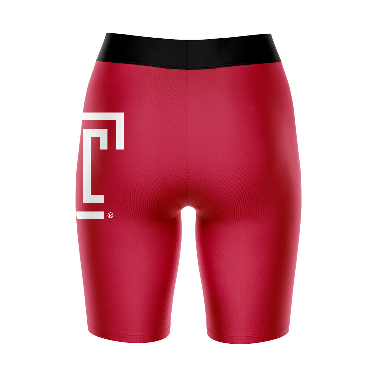 Temple Owls TU Vive La Fete Game Day Logo on Thigh and Waistband Red and Black Women Bike Short 9 Inseam