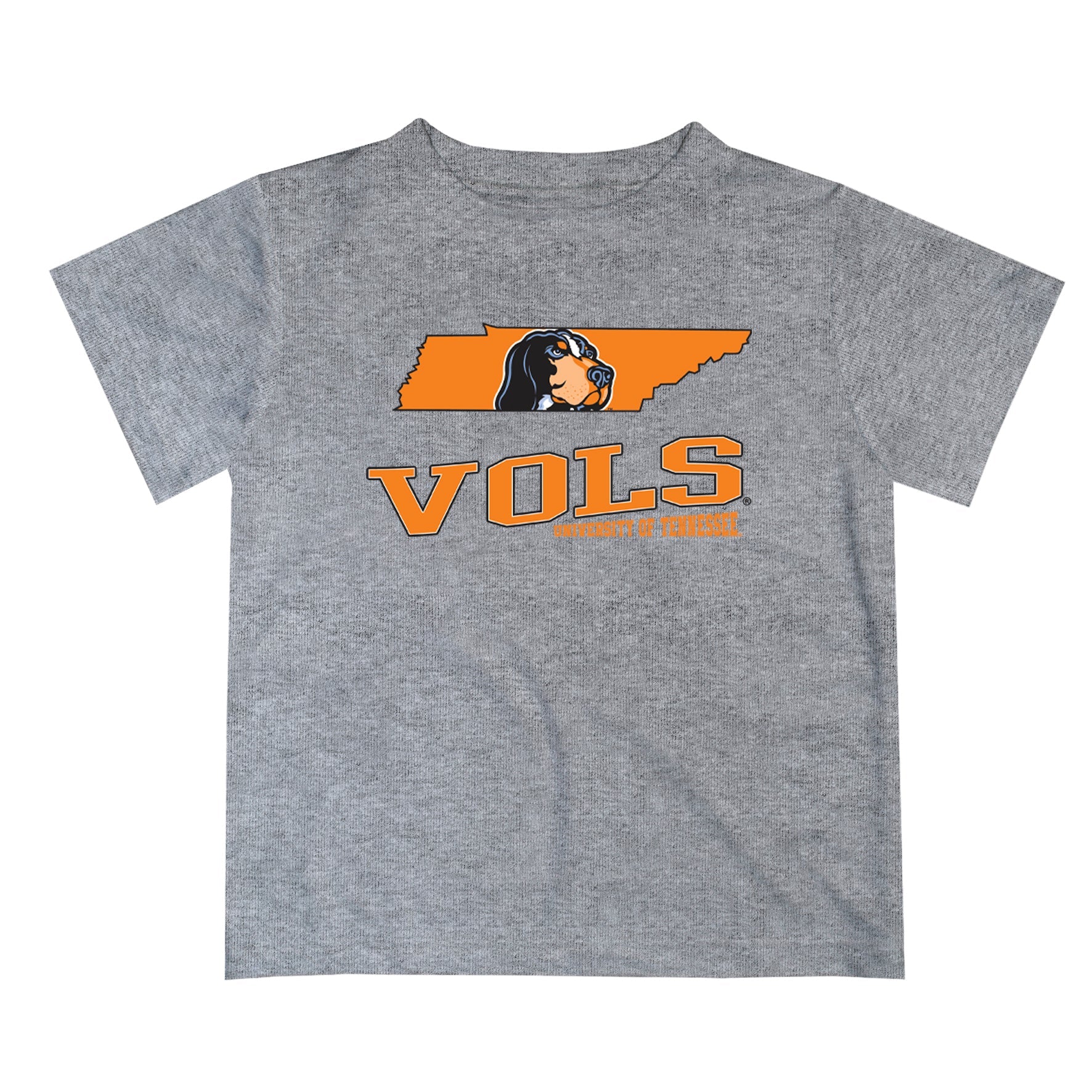 Tennessee Vols Vive La Fete State Map Heather Gray Short Sleeve Tee Shirt