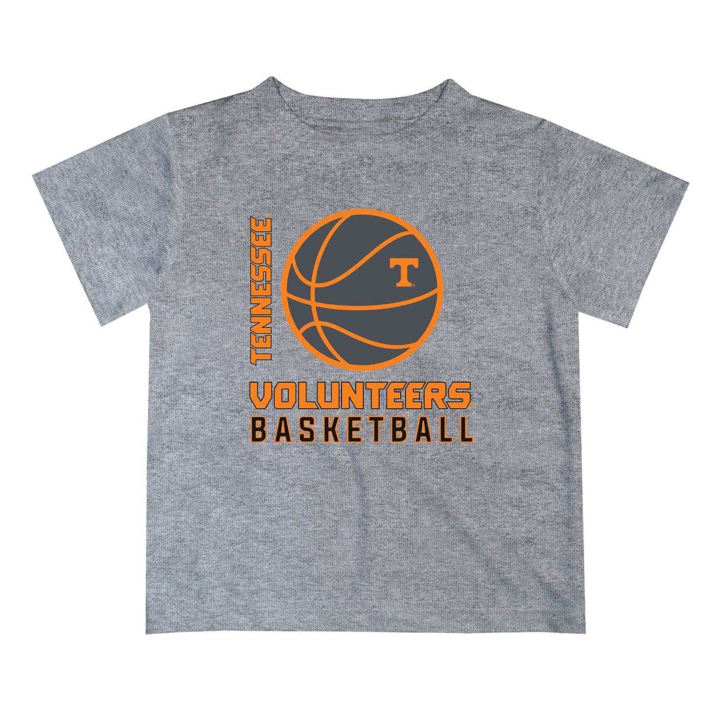 Tennessee Vols Vive La Fete Basketball V1 Heather Gray Short Sleeve Tee Shirt