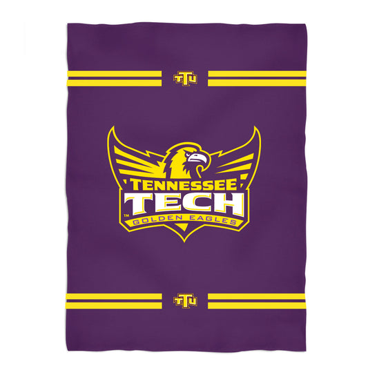 Tennessee Tech Golden Eagles Game Day Soft Premium Fleece Purple Throw Blanket 40 x 58 Logo and Stripes