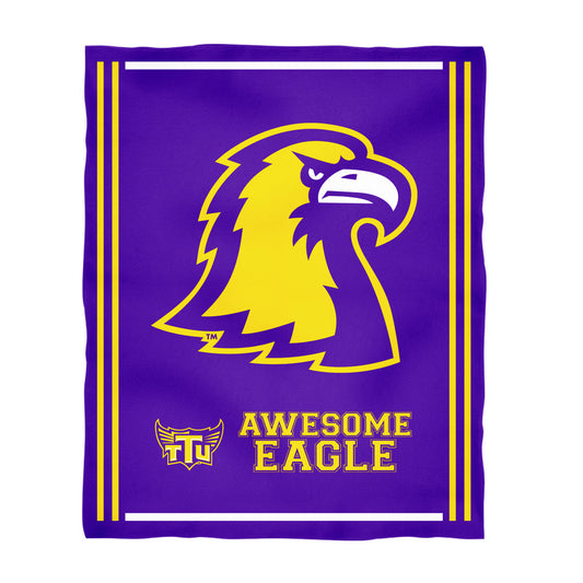Tennessee Tech Golden Eagles TTU Kids Game Day Purple Plush Soft Minky Blanket 36 x 48 Mascot
