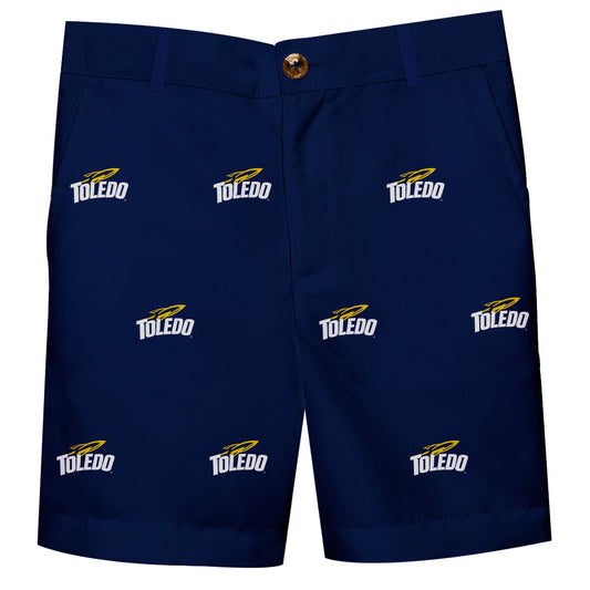 U Toledo Rockets Boys Game Day Navy Structured Shorts