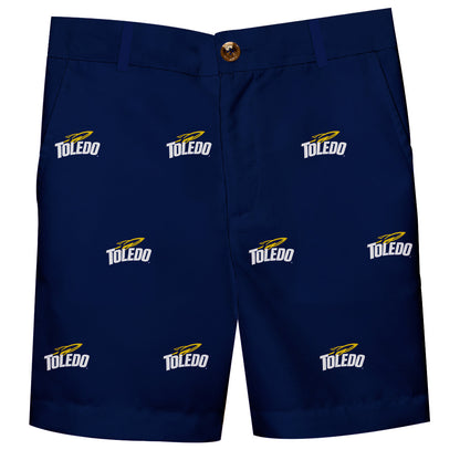 U Toledo Rockets Boys Game Day Navy Structured Shorts