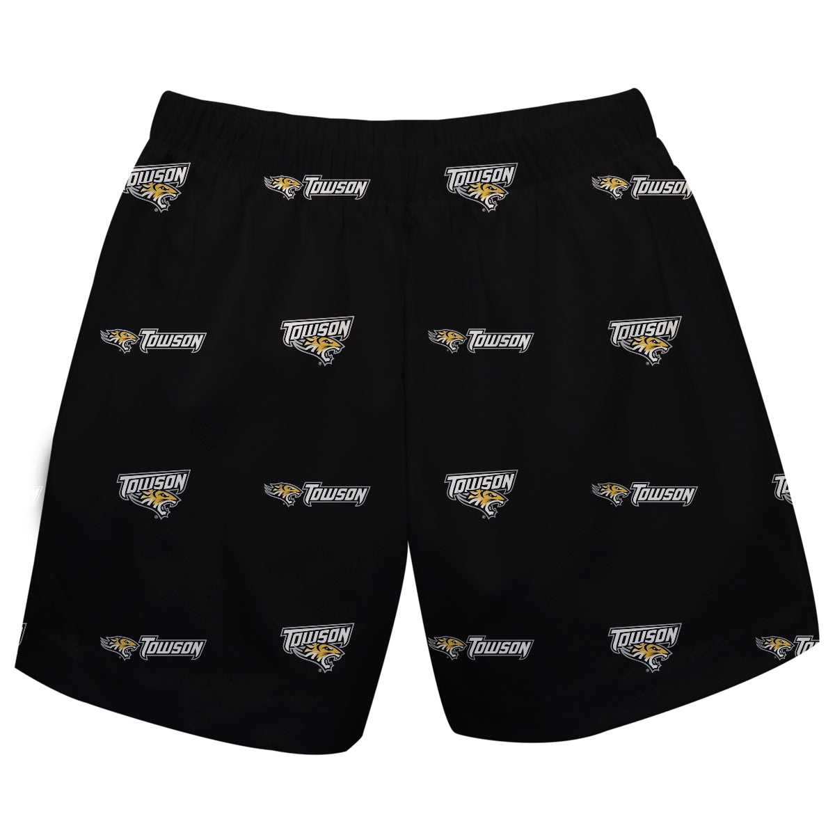 Towson University Tigers Boys Game Day Elastic Waist Classic Play Black Pull On Shorts