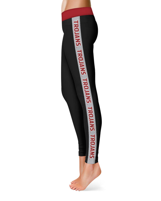 Troy Trojans Gray Stripes Black Leggings