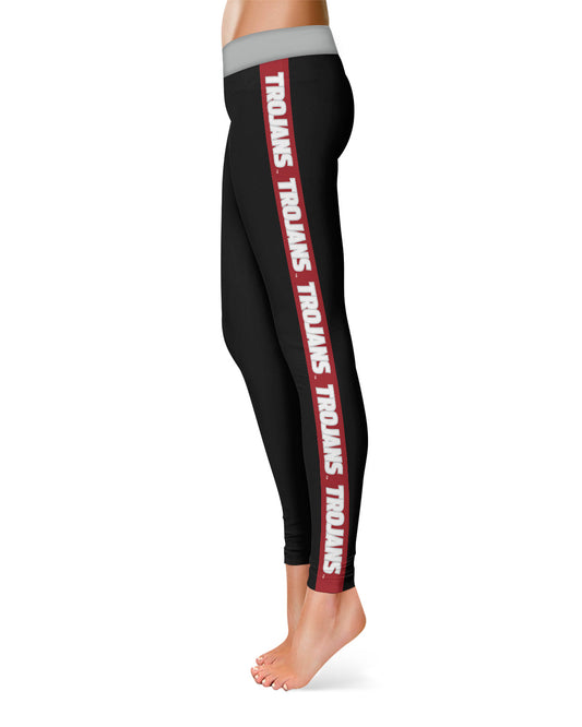 Troy Trojans Red Stripes Black Leggings