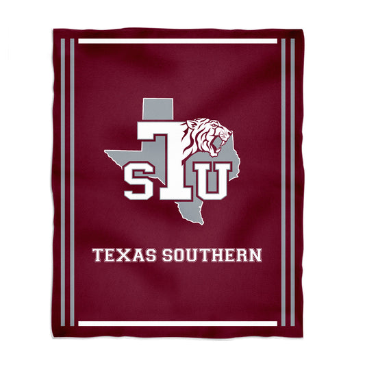 Texas Southern Universtiy Tigers Kids Game Day Maroon Plush Soft Minky Blanket 36 x 48 Mascot
