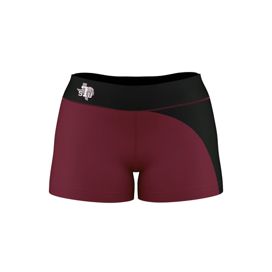 Texas Southern Tigers Vive La Fete Collegiate Waist Color Block Women Maroon Black Optimum Yoga Short