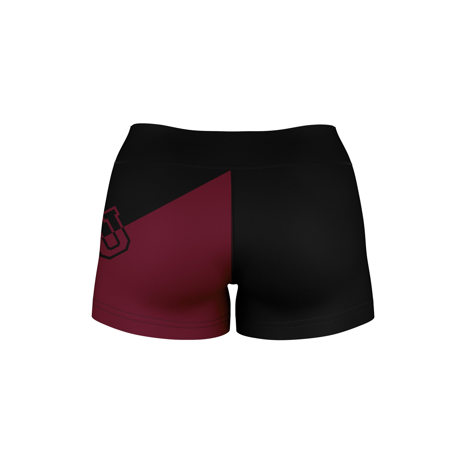 Texas Southern University Tigers Vive La Fete Game Day Collegiate Leg Color Block Women Black Maroon Optimum Yoga Short - Vive La F̻te - Online Apparel Store