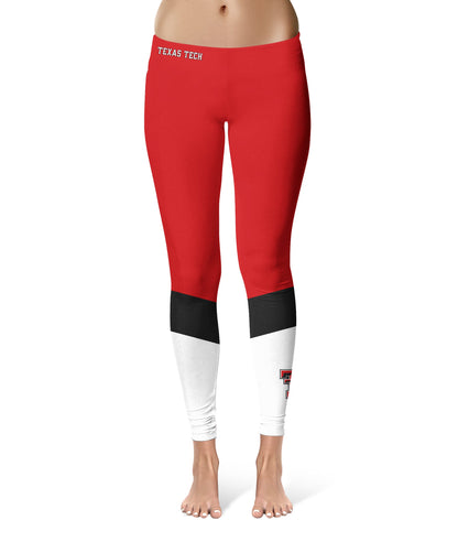 Texas Tech Red Raiders Vive La Fete Game Day Collegiate Ankle Color Block Women Red White Yoga Leggings