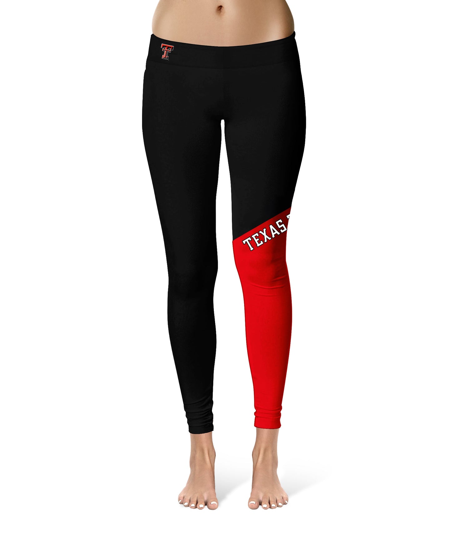 Texas Tech Red Raiders Vive La Fete Game Day Collegiate Leg Color Block Women Black Red Yoga Leggings