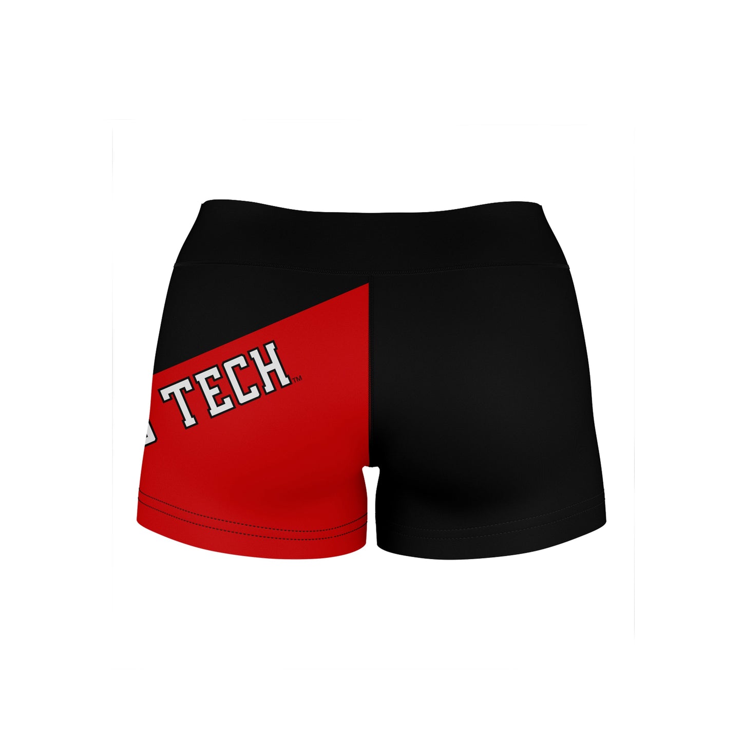 Texas Tech Red Raiders Vive La Fete Game Day Collegiate Leg Color Block Women Black Red Optimum Yoga Short - Vive La F̻te - Online Apparel Store