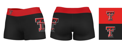 Texas Tech Red Raiders Vive La Fete Logo on Thigh and Waistband Black & Red Women Yoga Booty Workout Shorts 3.75 Inseam" - Vive La F̻te - Online Apparel Store