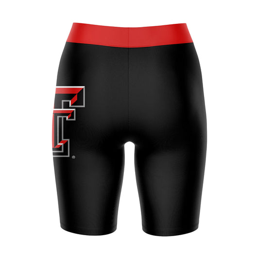 Mouseover Image, Texas Tech Red Raiders Vive La Fete Game Day Logo on Thigh and Waistband Black and Red Women Bike Short 9 Inseam"