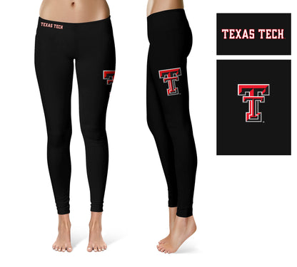 Texas Tech Red Raiders Vive La Fete Game Day Collegiate Large Logo on Thigh Women Black Yoga Leggings 2.5 Waist Tights