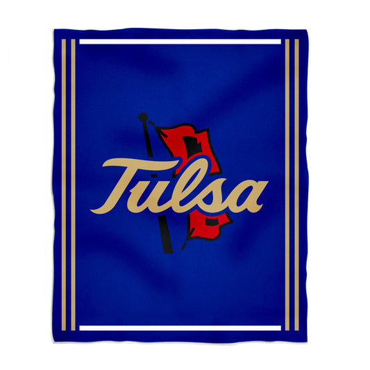 Tulsa Golden Hurricane Kids Game Day Blue Plush Soft Minky Blanket 36 x 48 Mascot