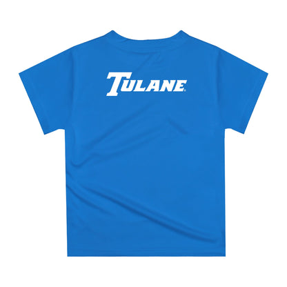 Tulane Green Wave Original Dripping Football Helmet Light Blue T-Shirt by Vive La Fete