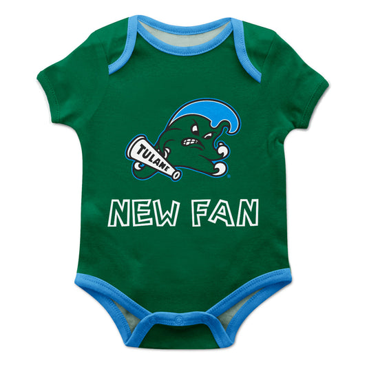 Tulane Green Wave Infant Game Day Green Short Sleeve One Piece Jumpsuit New Fan Mascot Bodysuit by Vive La Fete