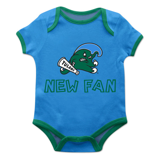 Tulane Green Wave Infant Game Day Blue Short Sleeve One Piece Jumpsuit by Vive La Fete