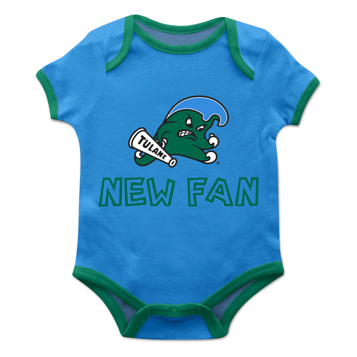 Tulane Green Wave Infant Game Day Blue Short Sleeve One Piece Jumpsuit by Vive La Fete