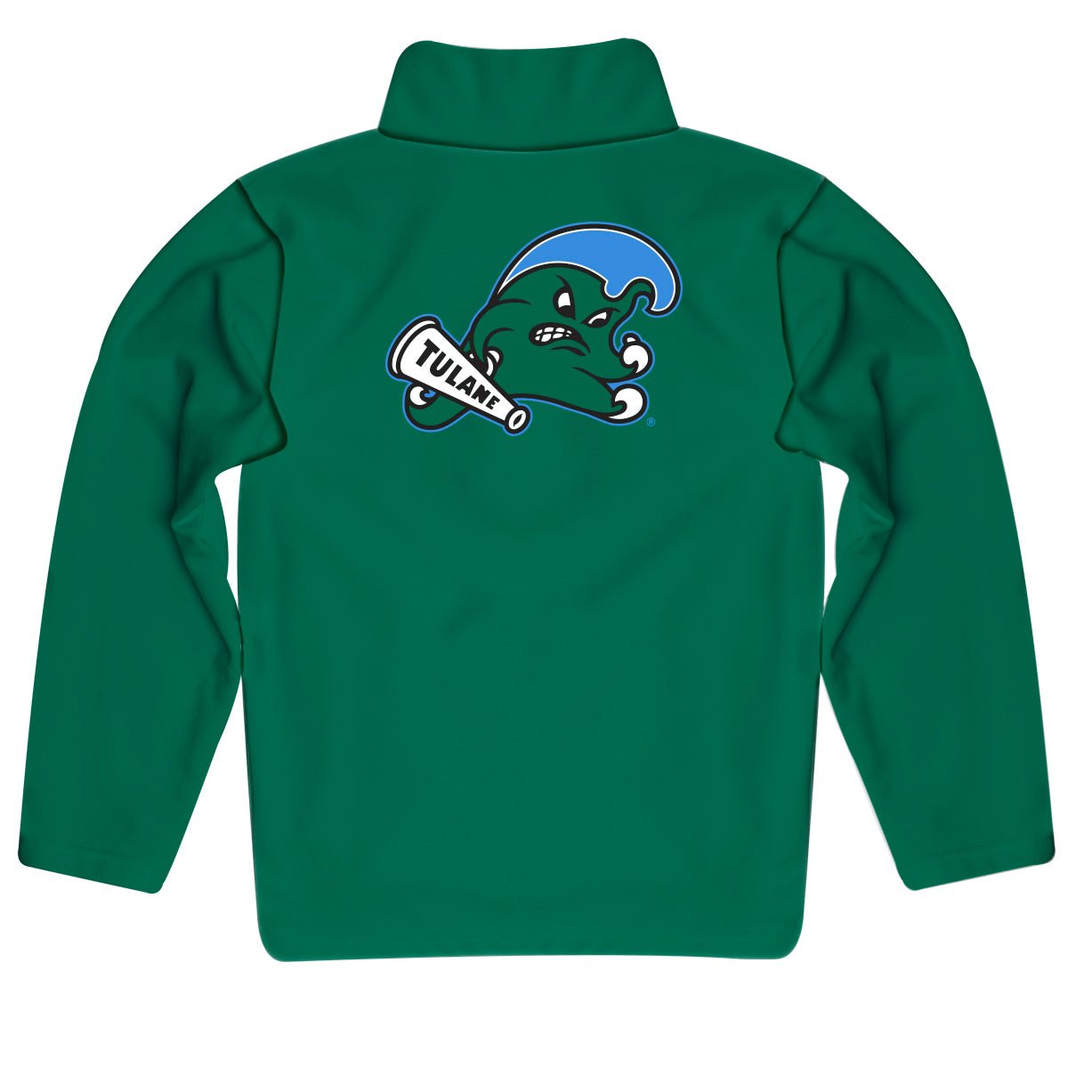 Tulane Green Wave Game Day Solid Blue Quarter Zip Pullover for Infants Toddlers by Vive La Fete