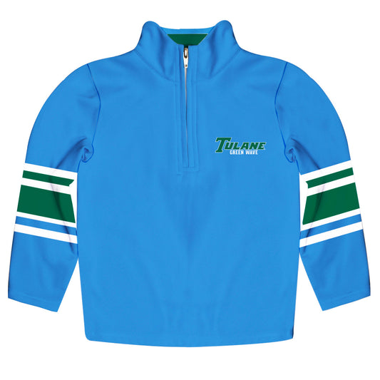 Tulane Green Wave Game Day Blue Quarter Zip Pullover for Infants Toddlers by Vive La Fete