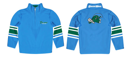 Tulane Green Wave Game Day Blue Quarter Zip Pullover for Infants Toddlers by Vive La Fete