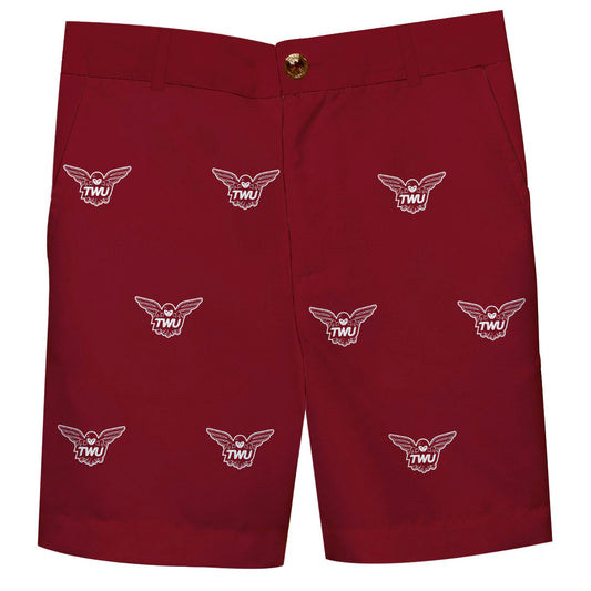 Texas Woman University Pioneers Boys Game Day Maroon Structured Shorts