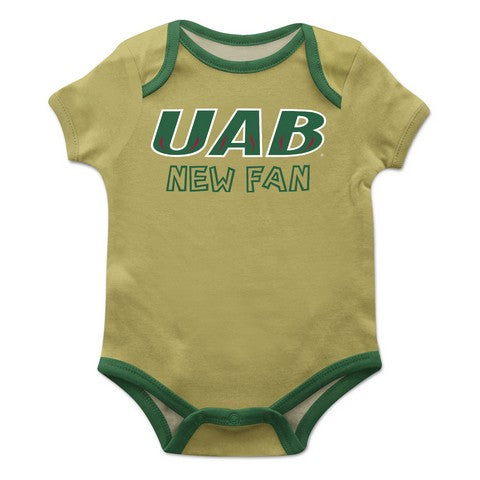 Alabama At Birmingham Solid Gold Boys One Piece Jumpsuit Short Sleeve by Vive La Fete