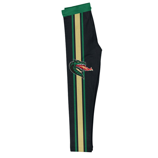 Alabama At Birmingham Green Waist Gold And Green Stripes Black Leggings
