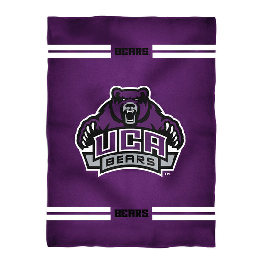 Central Arkansas Bears UCA Game Day Soft Premium Fleece Purple Throw Blanket 40 x 58 Logo and Stripes