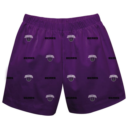 Central Arkansas Bears UCA Boys Game Day Elastic Waist Classic Play Purple Pull On Shorts