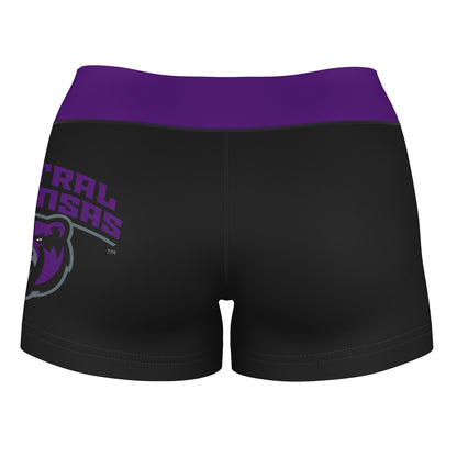 Central Arkansas Bears UCA Vive La Fete Logo on Thigh & Waistband Black & Purple Women Booty Workout Shorts 3.75 Inseam" - Vive La F̻te - Online Apparel Store