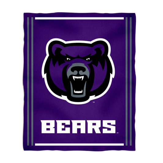Central Arkansas Bears UCA Kids Game Day Purple Plush Soft Minky Blanket 36 x 48 Mascot