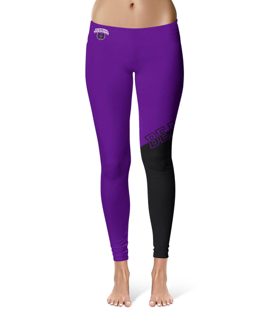 Central Arkansas Bears UCA Vive La Fete Game Day Collegiate Leg Color Block Women Purple Black Yoga Leggings