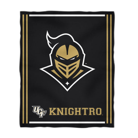 UCF Knights Kids Game Day Black Plush Soft Minky Blanket 36 x 48 Mascot