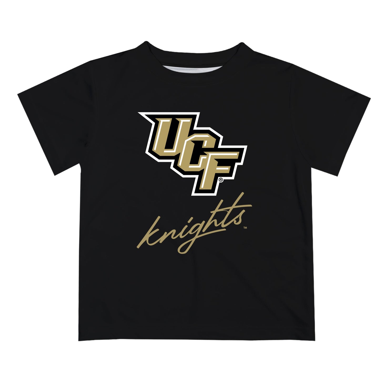 UCF Knights Vive La Fete Script V1 Black Short Sleeve Tee Shirt
