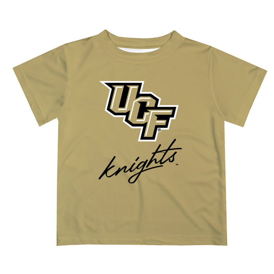 UCF Knights Vive La Fete Script V1 Gold Short Sleeve Tee Shirt