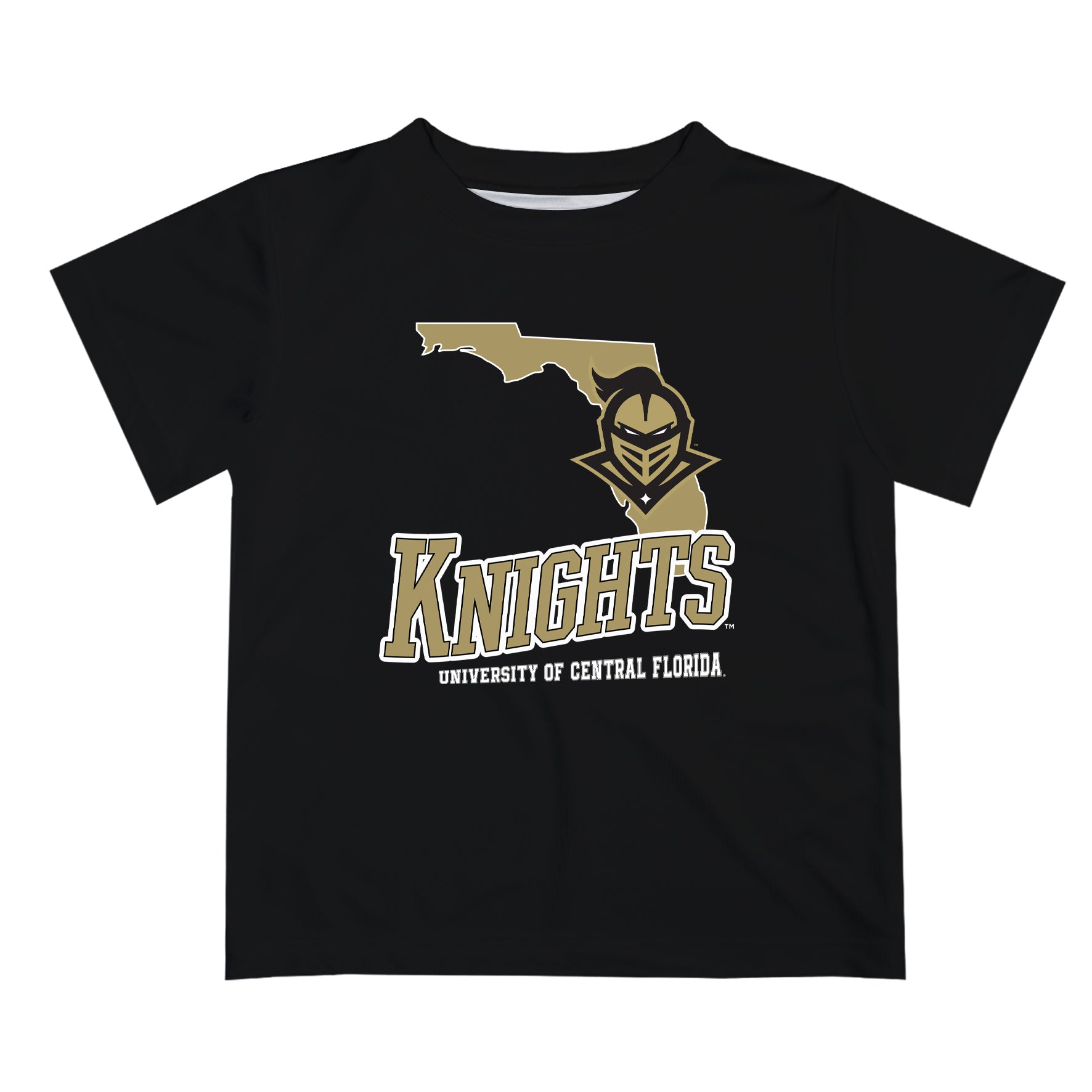 UCF Knights Vive La Fete State Map Black Short Sleeve Tee Shirt