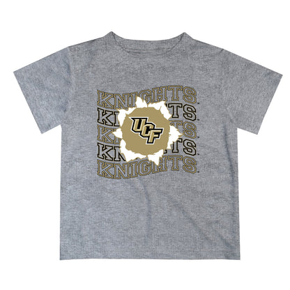 UCF Knights Vive La Fete  Gray Art V1 Short Sleeve Tee Shirt