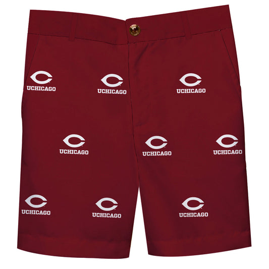 University of Chicago Maroons Boys Game Day Maroon Structured Shorts