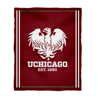 University of Chicago Maroons Kids Game Day Maroon Plush Soft Minky Blanket 36 x 48 Mascot