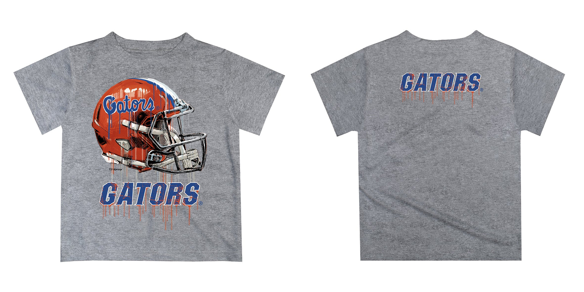 authentic florida gator football helmet Florida Gators Original Dripping Football Helmet Heather Gray T-Shirt