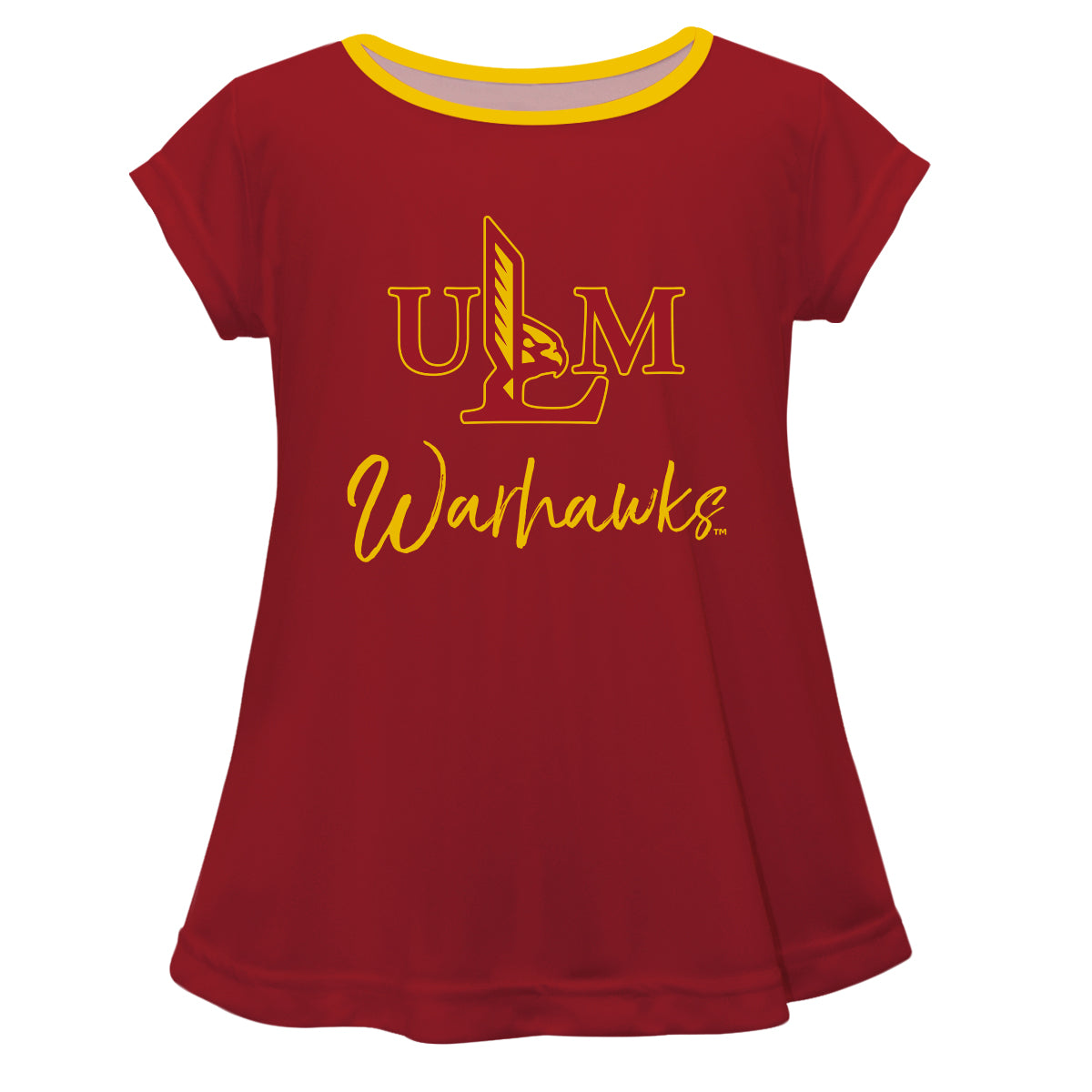 Louisiana Monroe Warhawks ULM Girls Game Day Short Sleeve Maroon Laurie Top by Vive La Fete
