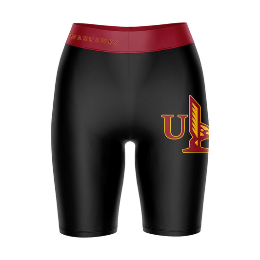 Louisiana Monroe Warhawks ULM Vive La Fete Game Day Logo on Thigh & Waistband Black & Maroon Women Bike Short 9 Inseam"