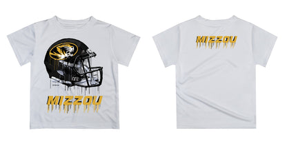 Missouri Tigers MU Original Dripping Football Helmet White T-Shirt by Vive La Fete