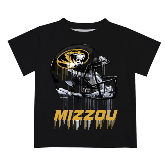 Missouri Tigers MU Original Dripping Football Helmet Black T-Shirt by Vive La Fete