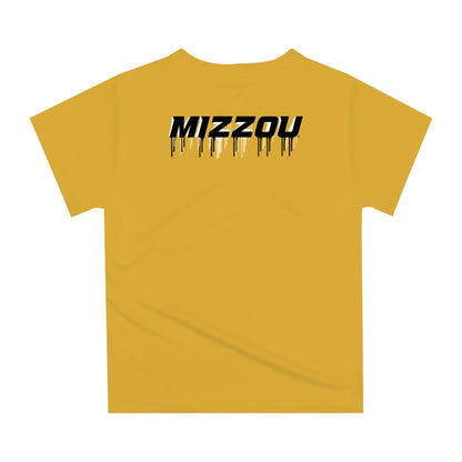 Missouri Tigers MU Original Dripping Football Helmet Gold T-Shirt by Vive La Fete