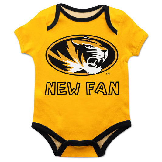Missouri Tigers MU Infant Game Day Gold Short Sleeve One Piece Jumpsuit New Fan Mascot Bodysuit by Vive La Fete
